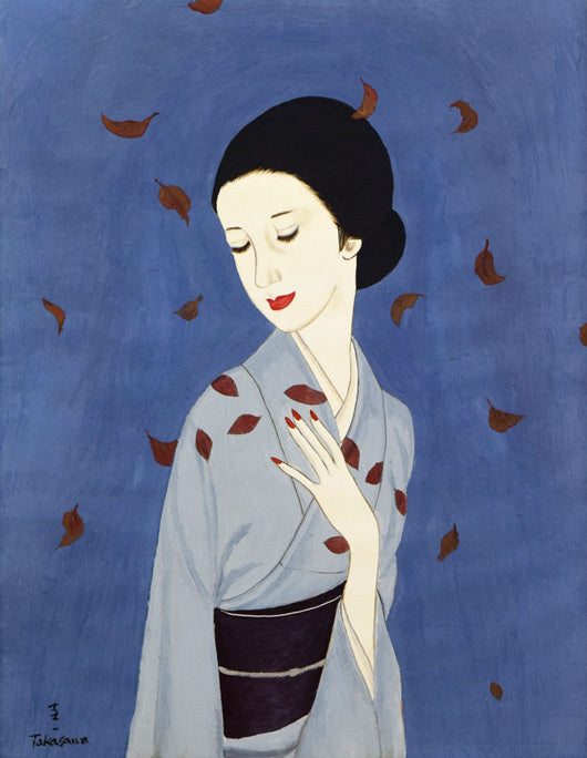 高沢圭一「枯葉(月刊クォリティ表紙絵原画)」油絵・F6号 作品全体拡大画像