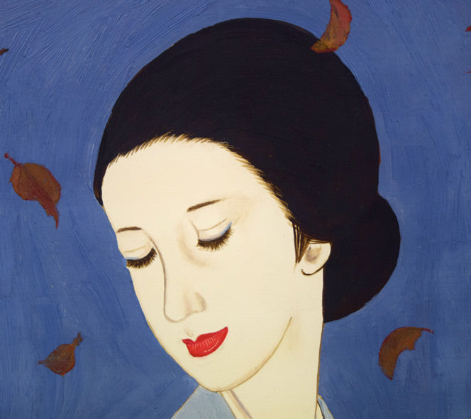 高沢圭一「枯葉(月刊クォリティ表紙絵原画)」油絵・F6号 拡大画像1