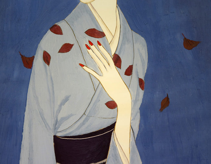 高沢圭一「枯葉(月刊クォリティ表紙絵原画)」油絵・F6号 拡大画像2