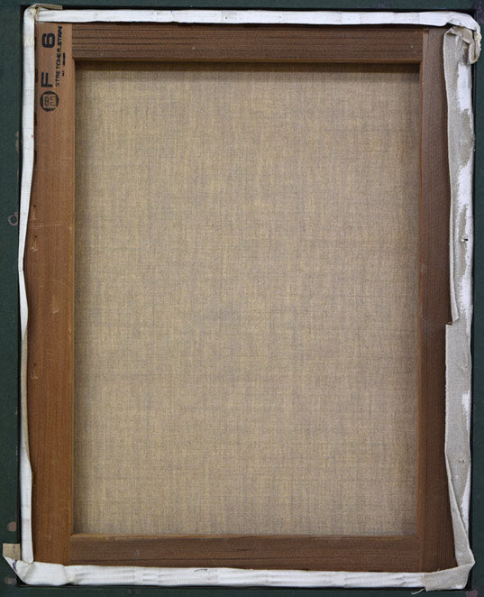 高沢圭一「枯葉(月刊クォリティ表紙絵原画)」油絵・F6号 キャンバス裏側画像