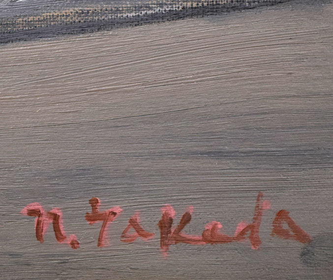 武田範芳「夕映ミコノス(エーゲ海)」油絵・F15号 サイン拡大画像