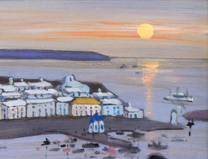 武田範芳「夕映ミコノス(エーゲ海)」油絵・F15号 拡大画像2