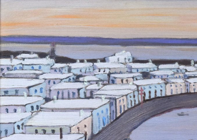 武田範芳「夕映ミコノス(エーゲ海)」油絵・F15号 拡大画像1