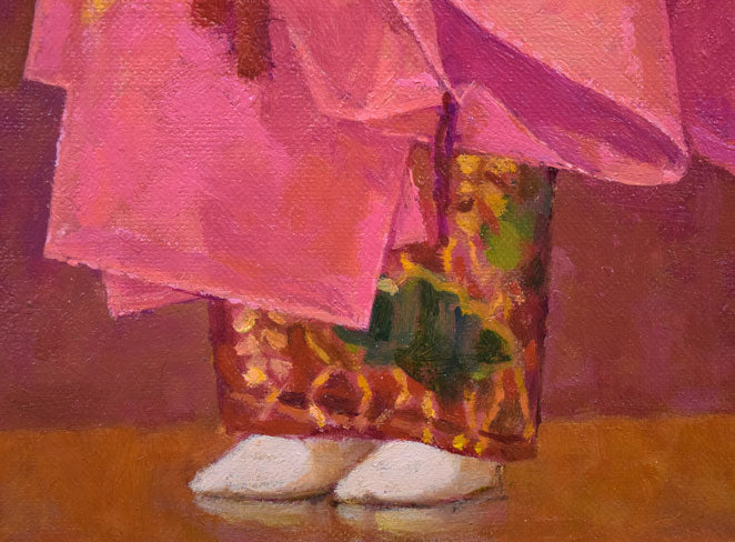 武田靖夫「能・羽衣」油絵・F8号 拡大画像4