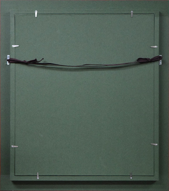 武田靖夫「能・羽衣」油絵・F8号 額縁裏側画像