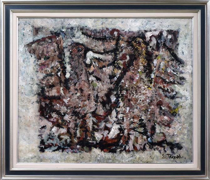 武田伸一「とり‐エチュードⅡ」油絵・F20号