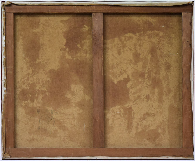 武田伸一「とり‐エチュードⅡ」油絵・F20号 キャンバス裏側画像