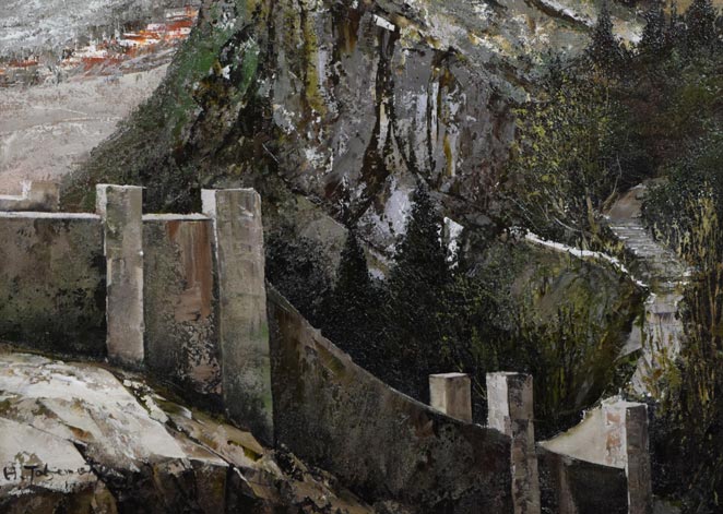 武本春根「望(サン・マリーノ)」油絵・M25号 拡大画像2