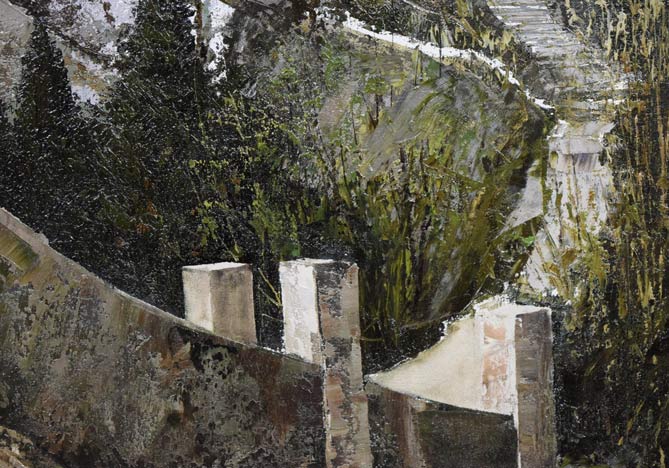 武本春根「望(サン・マリーノ)」油絵・M25号 拡大画像6