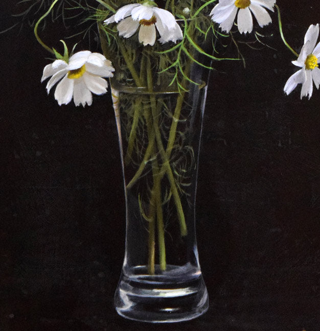 竹尾文夫「コスモス」油絵・F6号 拡大画像5