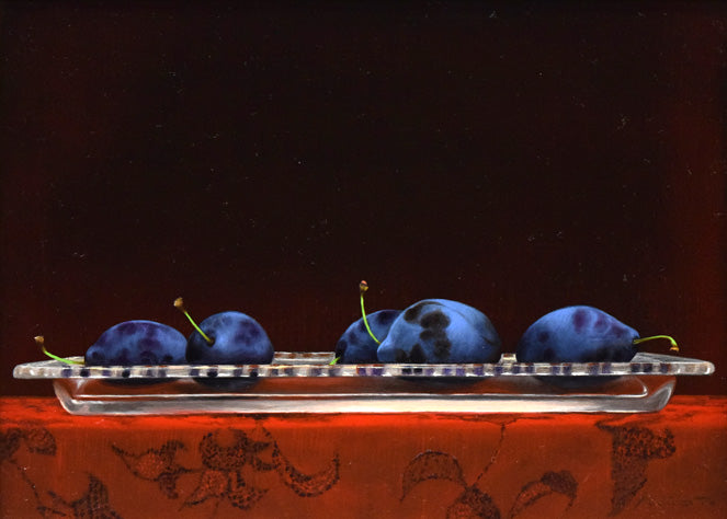 竹尾文夫「プルーン」油絵・F4号 作品全体拡大画像