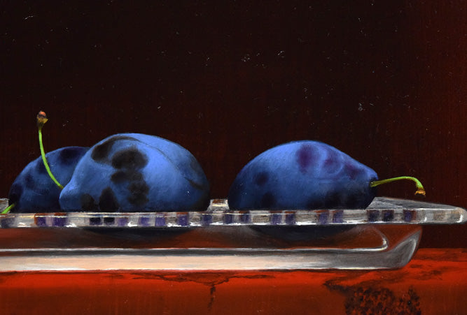 竹尾文夫「プルーン」油絵・F4号 拡大画像2