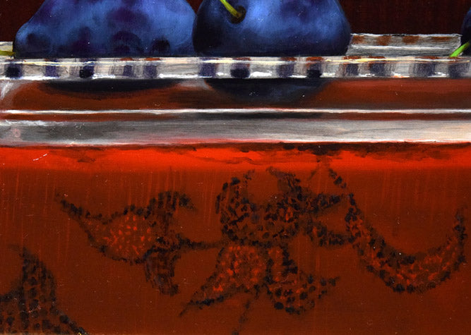 竹尾文夫「プルーン」油絵・F4号 拡大画像3