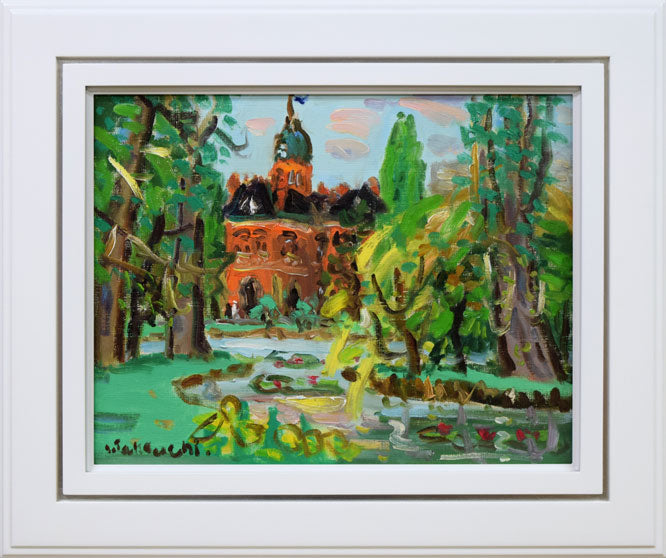 竹内一郎「道庁赤レンガの夏」油絵・F6号