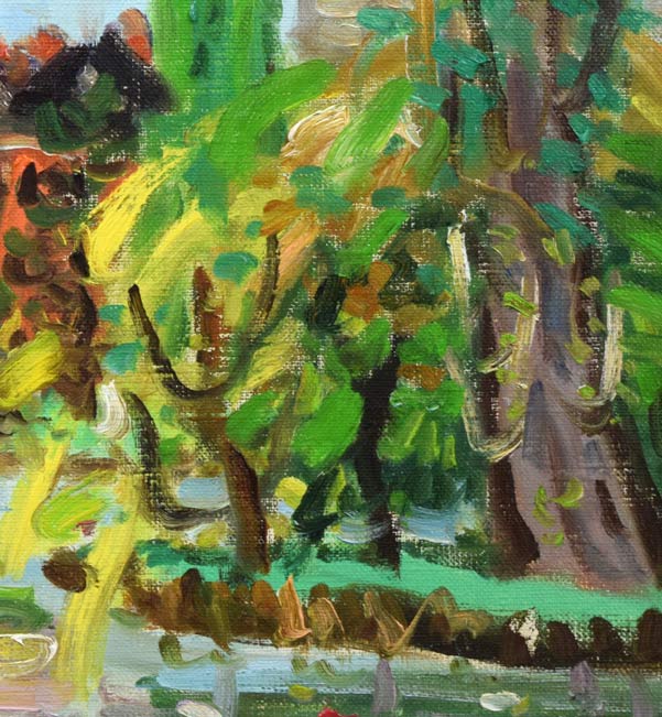 竹内一郎「道庁赤レンガの夏」油絵・F6号 拡大画像3