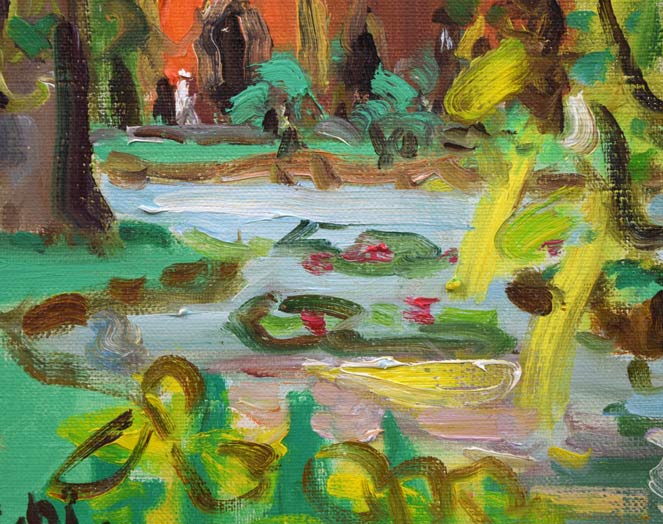 竹内一郎「道庁赤レンガの夏」油絵・F6号 拡大画像2