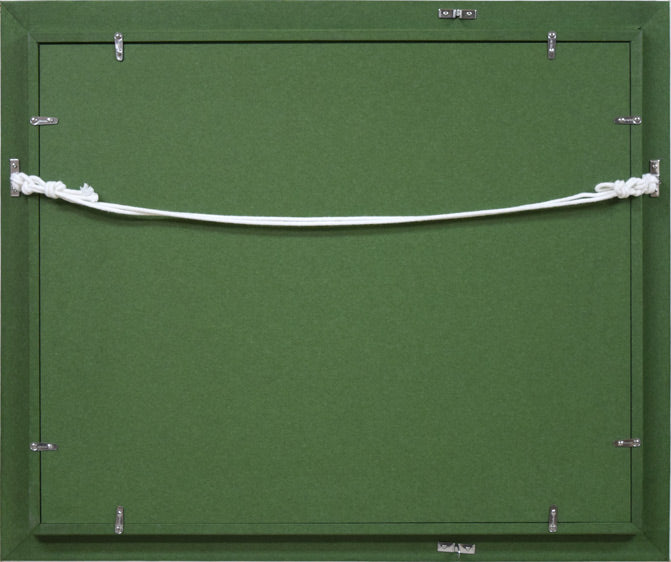 竹内一郎「道庁赤レンガの夏」油絵・F6号 額縁裏側画像