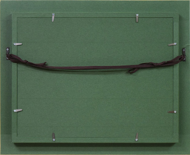 滝沢直次「パンジーと苺」油絵・F4号 額縁裏側画像