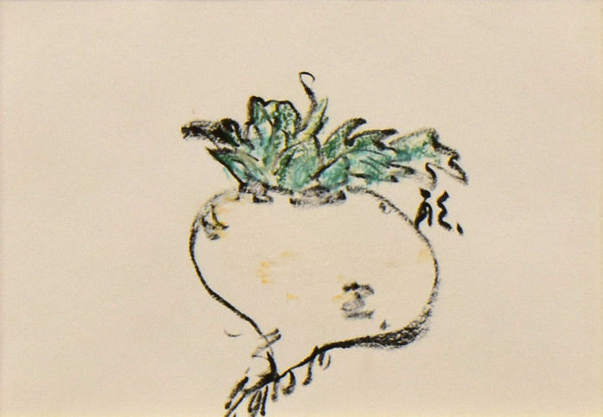 田村能里子「さし絵(蕪)」パステル画 作品全体拡大画像