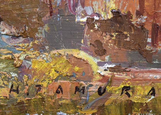 田村宏「ノートルダム(パリ)」油絵・F8号 サイン拡大画像