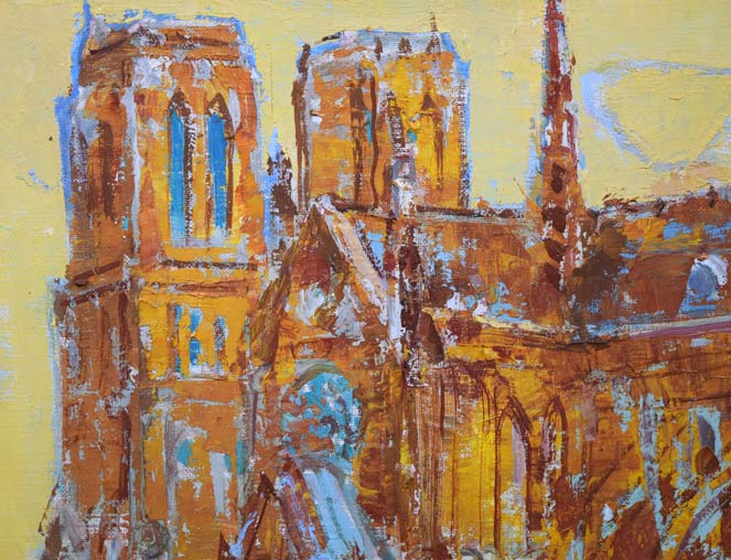 田村宏「ノートルダム(パリ)」油絵・F8号 拡大画像1
