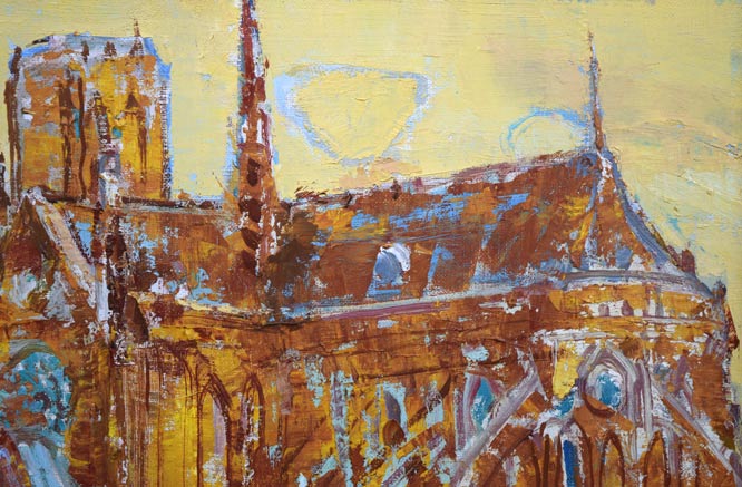 田村宏「ノートルダム(パリ)」油絵・F8号 拡大画像2