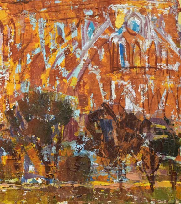 田村宏「ノートルダム(パリ)」油絵・F8号 拡大画像4
