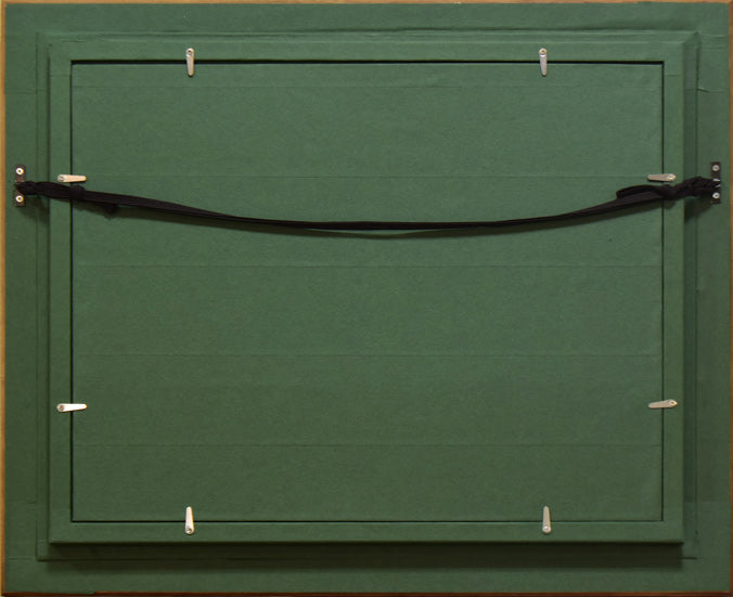 田辺栄次郎「アビラの町はずれ(スペイン)」油絵・F6号 額縁裏側画像