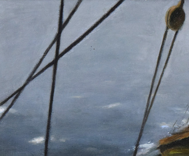 田辺三重松「北洋の輸送船(エスキース作品)」油絵・F10号 拡大画像1