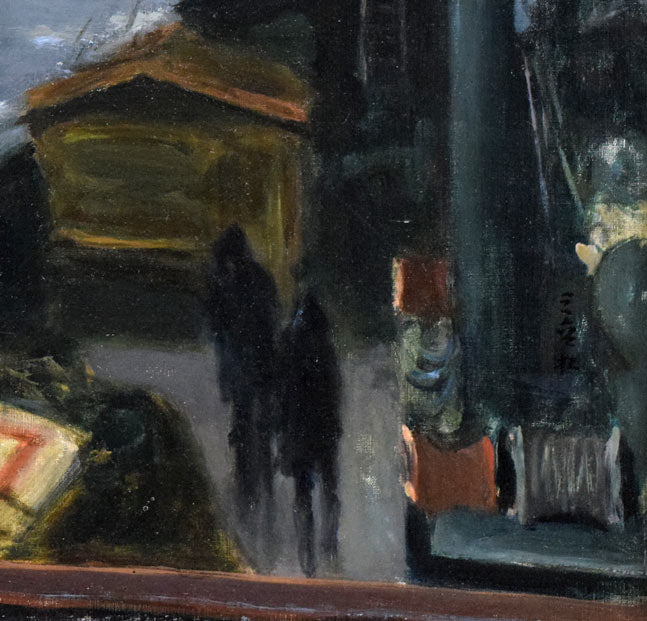 田辺三重松「北洋の輸送船(エスキース作品)」油絵・F10号 拡大画像4