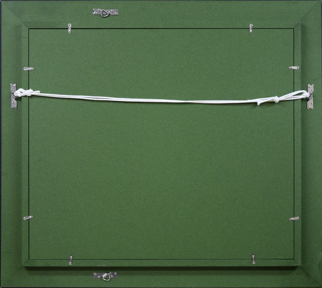 田辺三重松「北洋の輸送船(エスキース作品)」油絵・F10号 額縁裏側画像