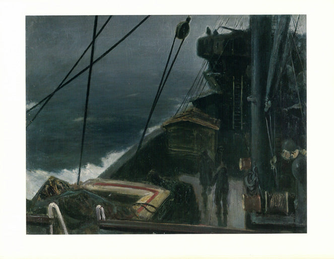 田辺三重松「北洋の輸送船（エスキース作品）」油絵・F10号　画集掲載部分1