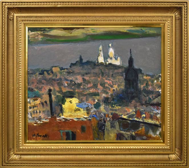 田辺三重松「サクレクール眺望(パリ)」油絵・F10号