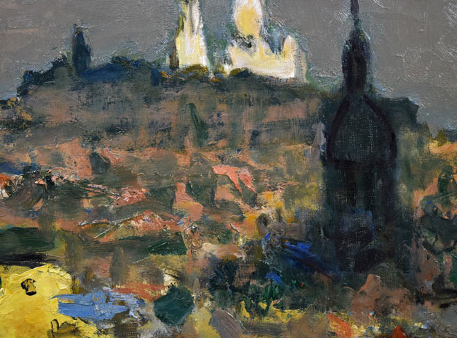 田辺三重松「サクレクール眺望(パリ)」油絵・F10号 拡大画像3