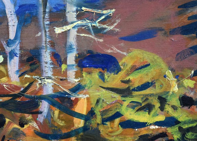 田辺三重松「双岳眺望(阿寒)」油絵・F6号 拡大画像3