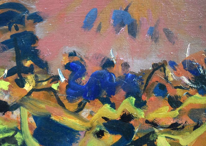 田辺三重松「双岳眺望(阿寒)」油絵・F6号 拡大画像4