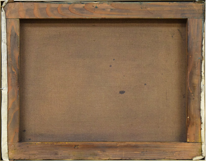 田辺三重松「双岳眺望(阿寒)」油絵・F6号 キャンバス裏側画像