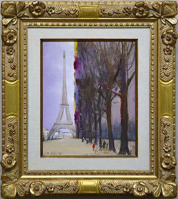 田中 亜木男「早春(パリ)」油絵・F3号・1974年作