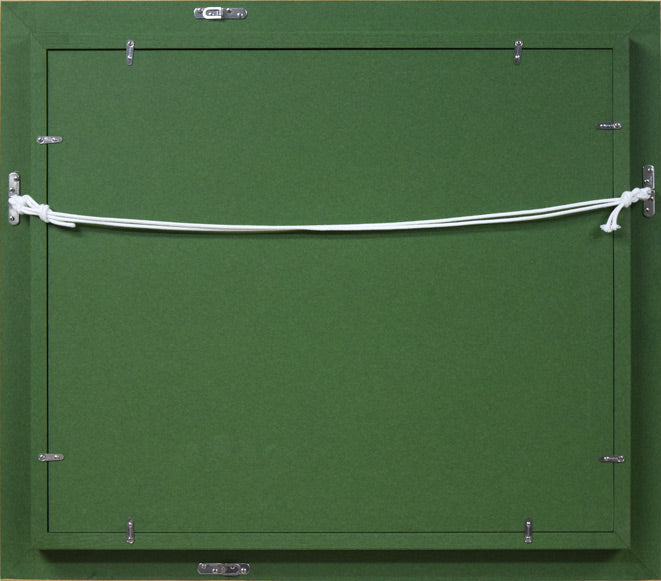 田中祥三「ビルマ・ラングーン展望(ミャンマー)」油絵・F8号 額縁裏側画像