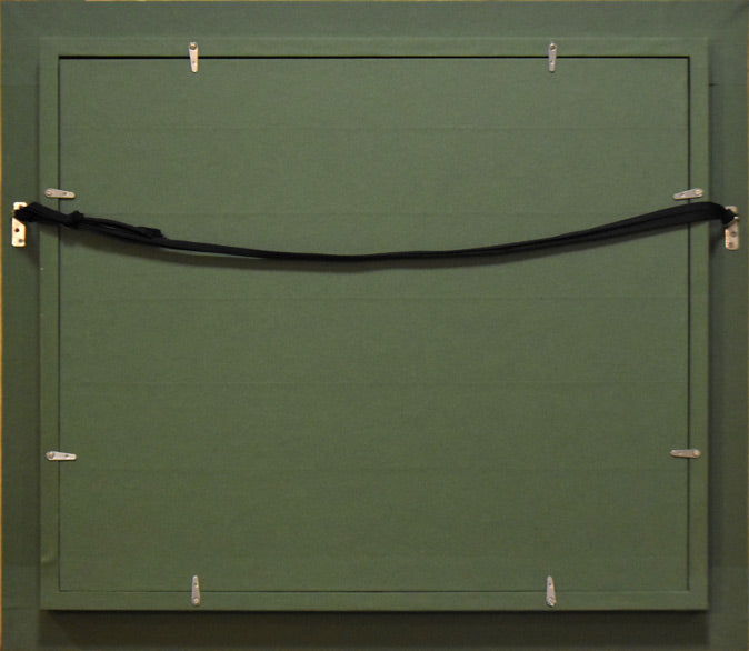 田中進「室蘭港」油絵・F8号 額縁裏側画像