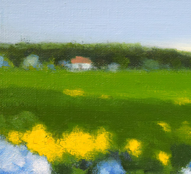 田中稔「あじさい風景」油絵・SM 拡大画像1