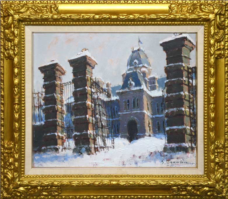 田中進「道庁」油絵・F8号