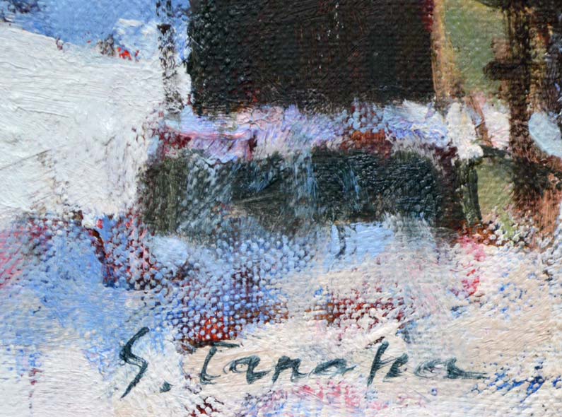 田中進「道庁」油絵・F8号 サイン部分