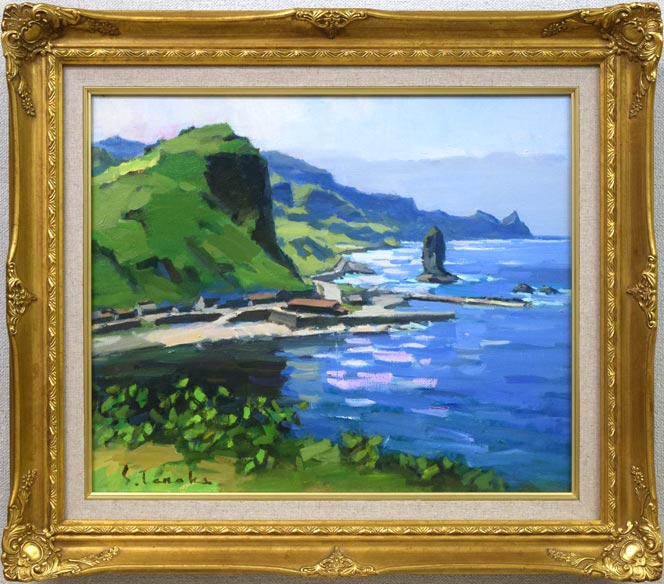 田中進「積丹風景」油絵・F8号