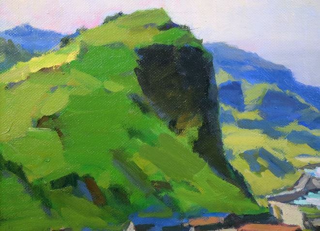 田中進「積丹風景」油絵・F8号 拡大画像1