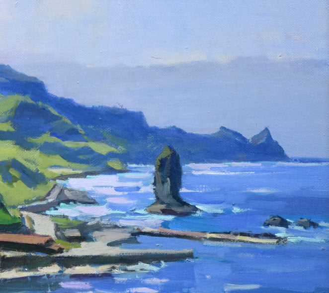 田中進「積丹風景」油絵・F8号 拡大画像2