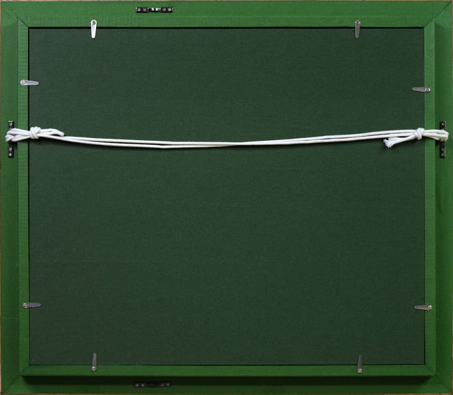 田中進「積丹風景」油絵・F8号 額縁裏側画像