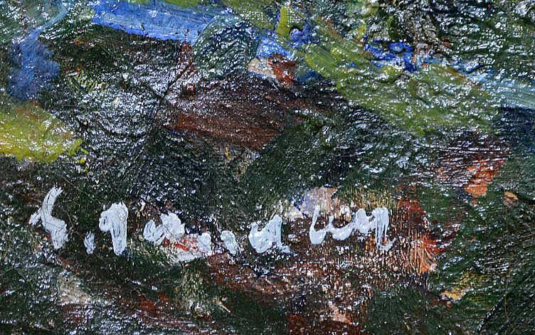 田中祥三「阿蘇五岳(大観峰より)」油絵・F10号 サイン部分