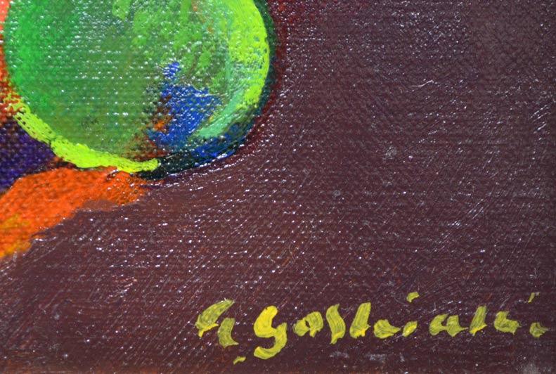 田中義昭「静物」油絵・M8号 サイン部分