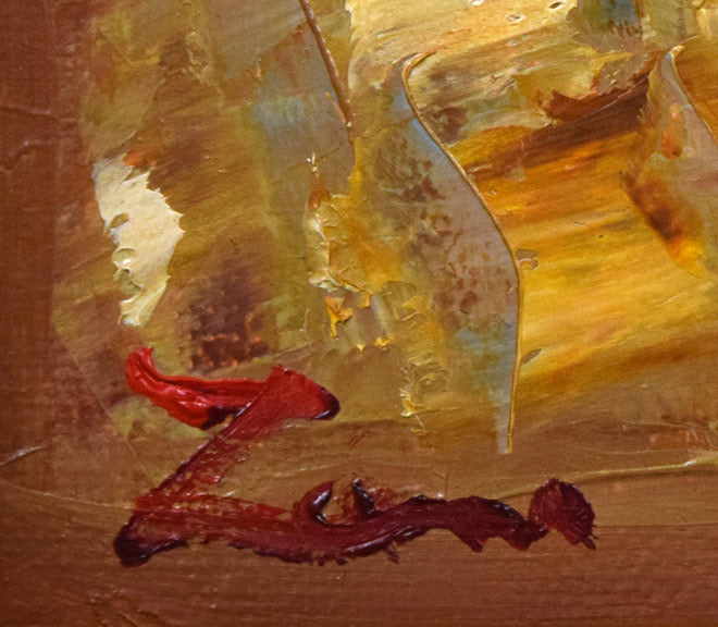 田中善明「バラ」油絵・SM サイン拡大画像